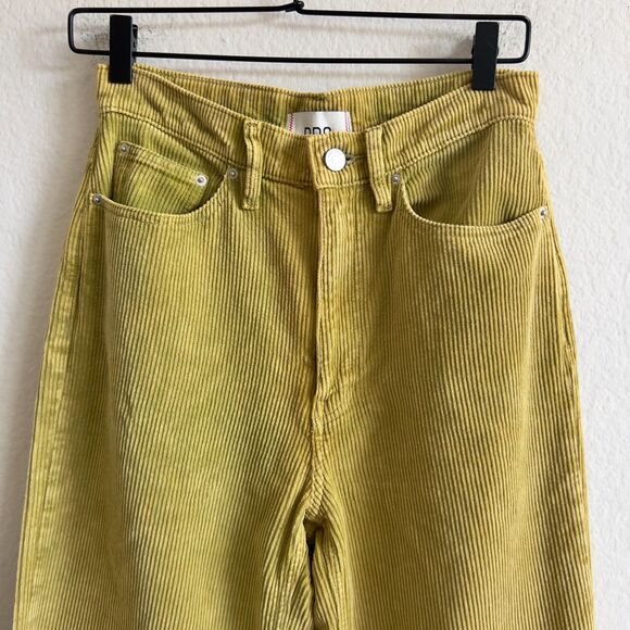 BDG Yellow Green Corduroy High Waist Wide Leg Pants Womens 27 - Picture 3 of 6
